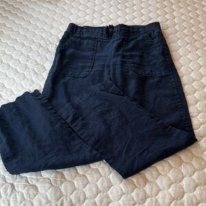Athleta Dark Blue Linen Casual Pants